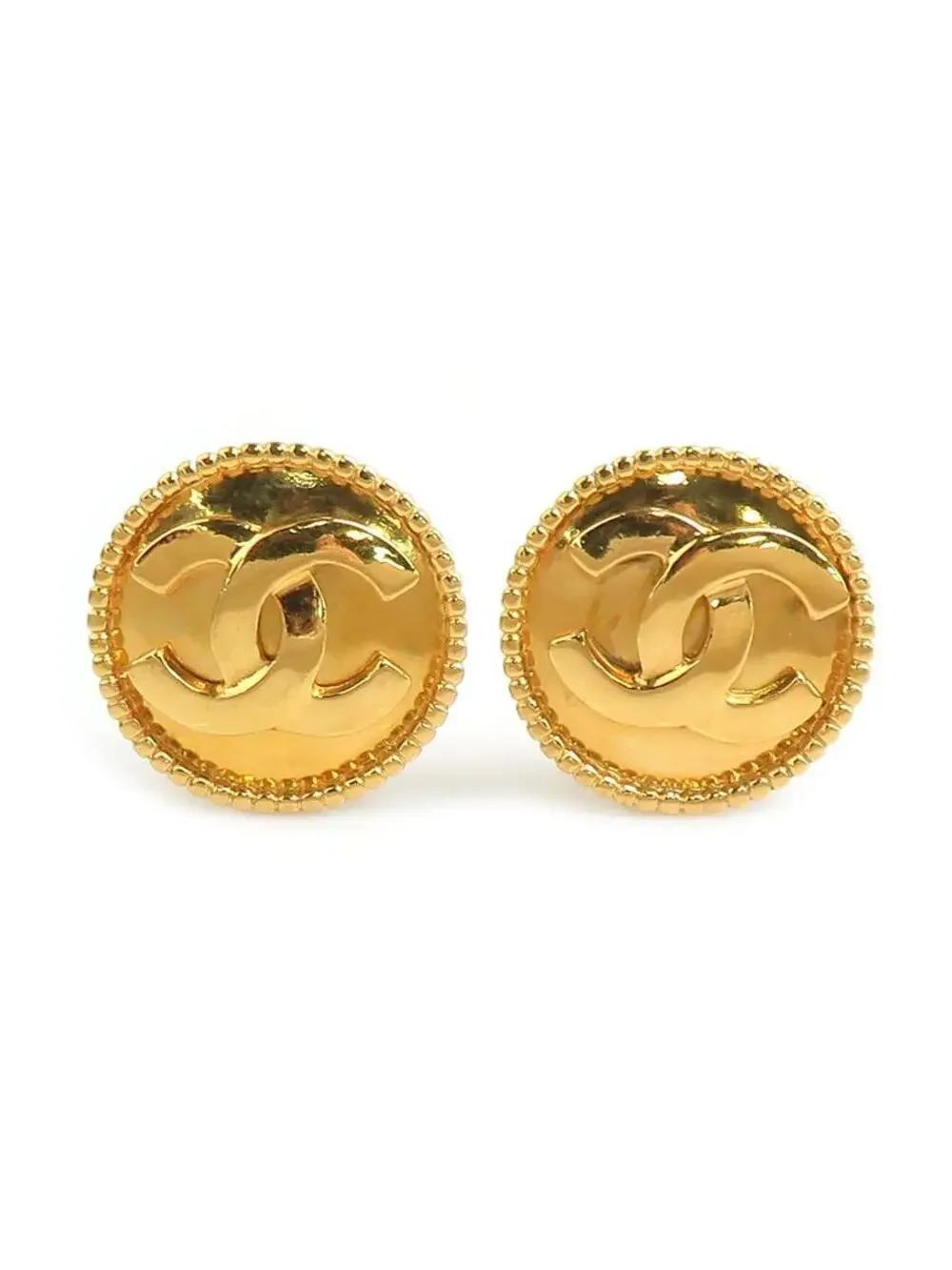 Auth Chanel Vintage Cc Logo Clip On #302869C37B